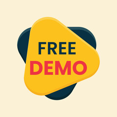 free demo button label vector