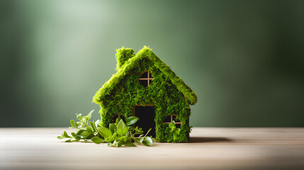 Le concept d'une maison 100% verte dans le cadre d'une rénovation pour améliorer le dpe.  - obrazy, fototapety, plakaty
