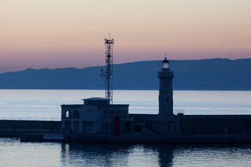 Fototapeta na wymiar The Phare de Sainte Marie in Marseille at dusk