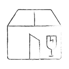 Hand drawn Fragile bottle Box illustration icon