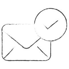 Hand drawn Checked Mail illustration icon