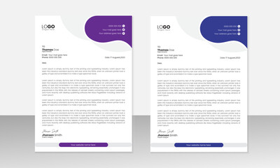 Obraz premium Modern Creative & Clean business style letterhead for your corporate project design. Set to print with vector & illustration. 