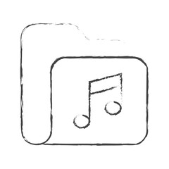 Hand drawn Music Folder illustration icon