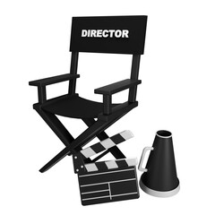 3d icon director set up, 3d rendering, 3d illustration