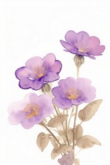 A Painting Of Purple Flowers In A Vase