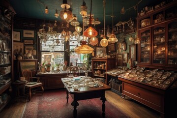 Charming antique store filled with curious relics., generative IA