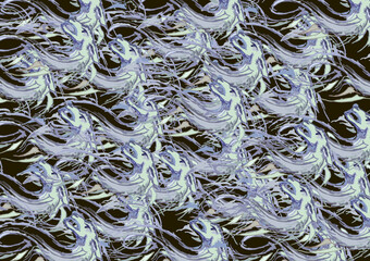Dark background with dragon elements - abstract seascape for textiles or fabrics. Wavy pattern of twisted dragons for interiors, covers, business concepts, fashion trends, tiles, posters, prints, etc.