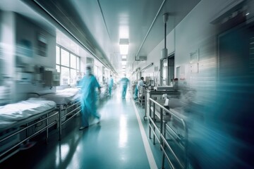 Busy hospital scene: care and hope., generative IA