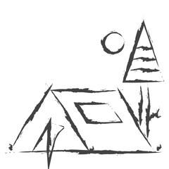 Hand drawn tent illustration icon