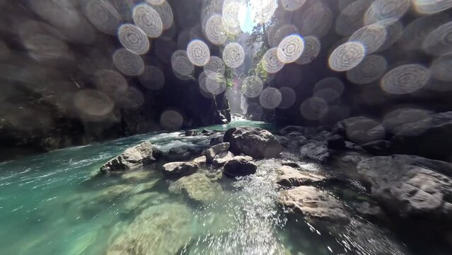 River and waterfall in the deep mountains of Odaicho Mie Japan by FPV drone