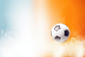 Fototapeta premium Soccer ball on bright colorful background