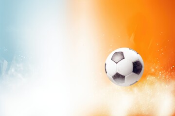 Soccer ball on bright colorful background