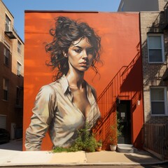 Where Art and Beauty Converge: Woman Poses by Striking Wall Murals in NYC