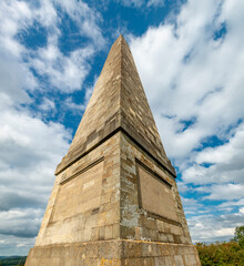 Eastnor Obelisk,near Malvern hills,low angle view,,Ledbury,Hertfordshire,United Kingdom.