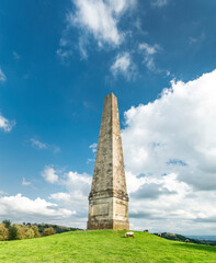 Fototapeta na wymiar Eastnor Obelisk,near Malvern hills,low angle view,,Ledbury,Hertfordshire,United Kingdom.