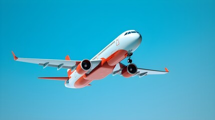 Airplane on blue background