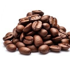 Heap of coffee beans isolated  | Generative AI