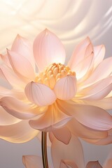 Beautiful pink water lily or lotus. Radiant flower with rays of light. Enlightenment and universe. Magic spa and relaxation atmosphere. Concept of religion, kundalini and meditation