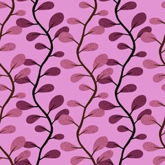 Floral seamless leaves pattern for wrapping paper and fabrics and fashion textiles and kids clothes print