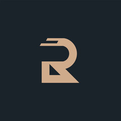 Letter R logo design element with modern creative concept