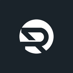 Letter R logo design element with modern creative concept