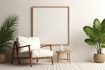 Minimalistic a frame in a home interior background.