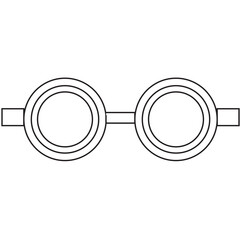 Digital png illustration of round glasses on transparent background