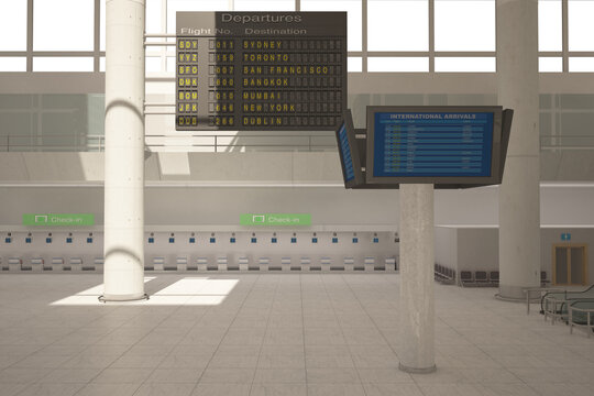 Digital png illustration of airport lounge on transparent background