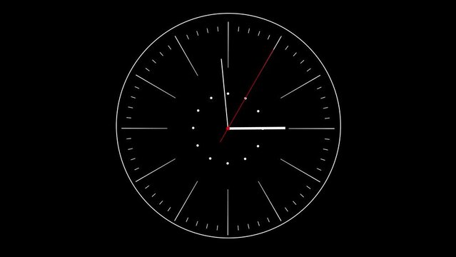 Analog clock, elegant countdown timer footage. High quality 4k footage