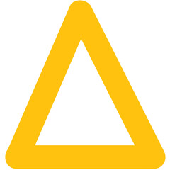 Digital png illustration of yellow triangle on transparent background
