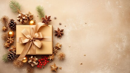 Christmas background with box