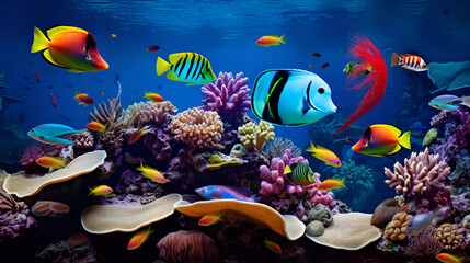 Tropical sea underwater fish,Generative AI image