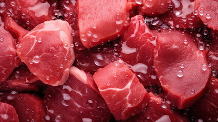 Fresh juicy red meat on black flesh