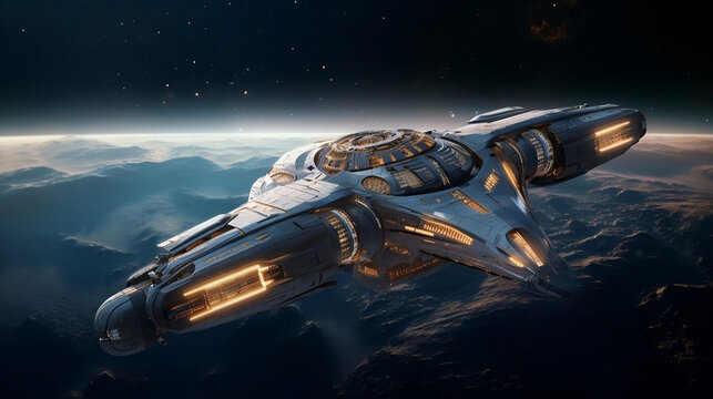 spaceship in space
