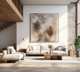 Modern white interior. Home living room