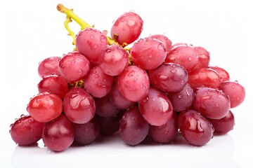 Vineyards, grape harvest food fruits background - Closeup of red wet ripe grapes bunch with water...