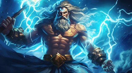 Zeus's Thunderous Authority: King of Gods in Epic Display