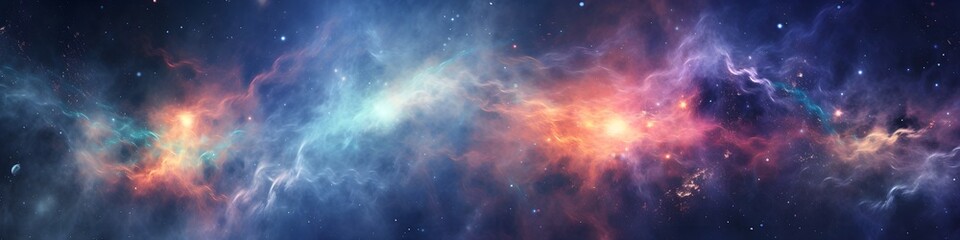 Panorama ,stars, space, suns , astronomy, universe, and planets background, wallpapers. AI generated.
