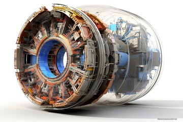 Hadron collider isolated on white background