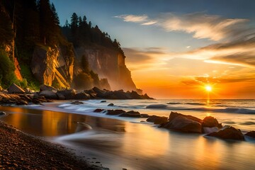sunset on the beach