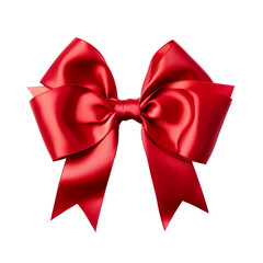 Red bow isolated on transparent or white background