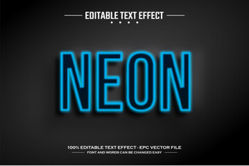 Neon 3D editable text effect template