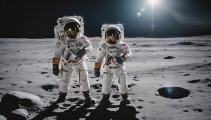 Two Astronaut on moon surface