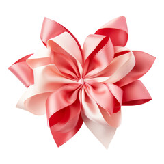 floral patterned gift bow isolated on transparent or white background
