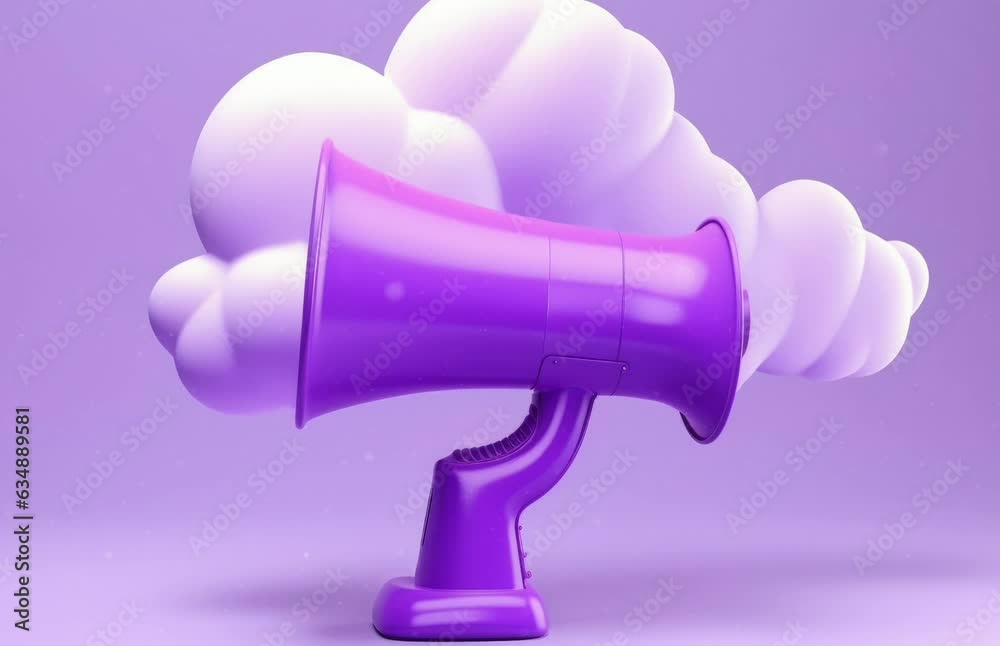 Poster a purple and white object on a purple background. generative ai