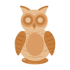 Lighting devices for decorating any home interior. A table lamp in the shape of an owl. Interior design. Vector flat illustration...