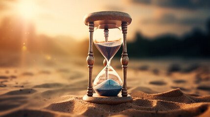 hourglass with sand running out