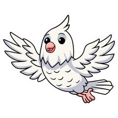 Cute albino cockatiel bird cartoon