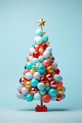 Balloons as Christmas Tree. Christmas Decoration