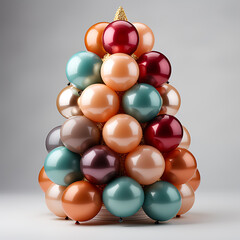 Fototapeta premium Balloons as Christmas Tree. Christmas Decoration